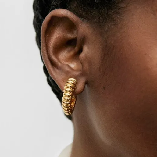 Pendientes con baño de oro 18 kt sobre plata Virtual Garden^TOUS Best