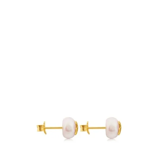 Pendientes con perla cultivada de oro Bear^TOUS Online