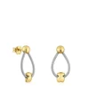 Pendientes cortos de oro y acero Mesh Tube^TOUS