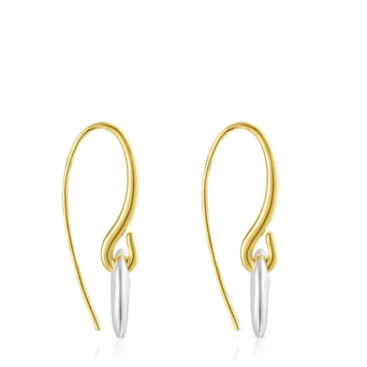 Pendientes cortos luna bicolor Luah^TOUS Outlet