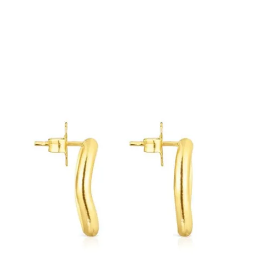 Pendientes círculo con baño de oro 18 kt sobre plata Hav^TOUS Outlet