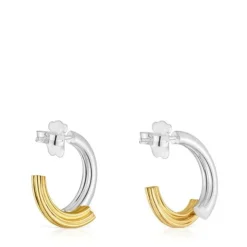 Pendientes de aro bicolor con motivo oso 1950^TOUS