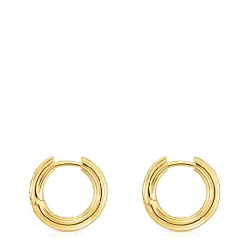 Pendientes de aro con baño de oro 18 kt sobre plata 1950^TOUS