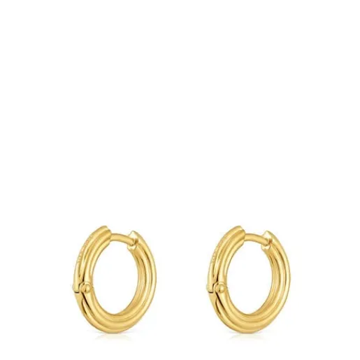 Pendientes de aro con baño de oro 18 kt sobre plata 1950^TOUS