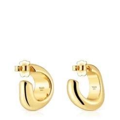 Pendientes de aro con baño de oro de 18 kt sobre plata Galia Basics^TOUS New