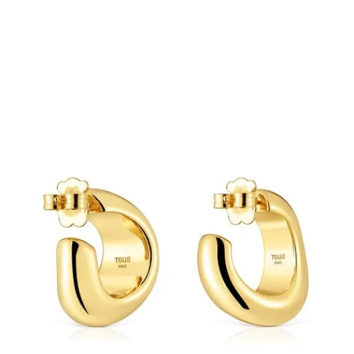 Pendientes de aro con baño de oro de 18 kt sobre plata Galia Basics^TOUS New