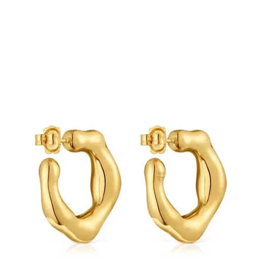 Pendientes de aro con baño de oro 18 kt sobre plata Tabit^TOUS Best
