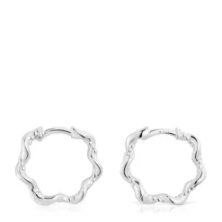 Pendientes de aro de plata 10 mm Twisted^TOUS Discount