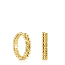 Pendientes de aro doble con baño de oro de 18 kt sobre plata Gloss^TOUS