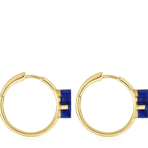Pendientes de aro oso de oro y lapislázuli 1950^TOUS Clearance