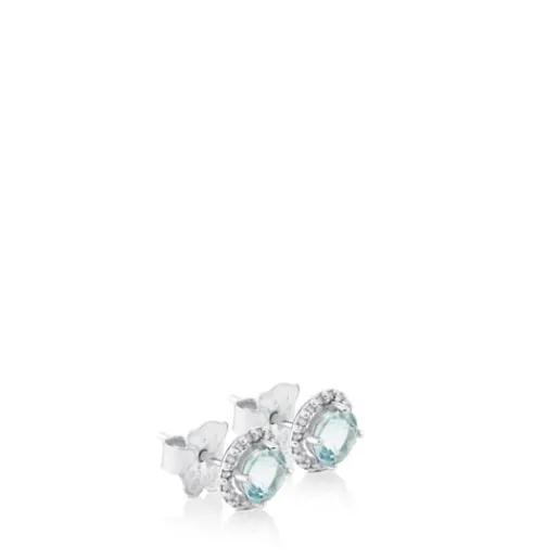 Pendientes de oro blanco y topacio azul Color Kings^TOUS New