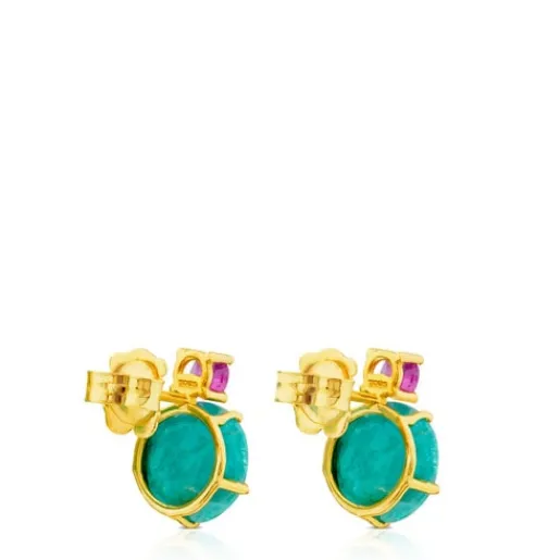 Pendientes de con amazonita y rubí tratado Ivette^TOUS Outlet