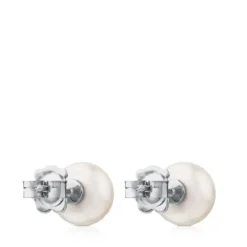 Pendientes de oro con diamantes y perlas cultivadas Puppies^TOUS Clearance