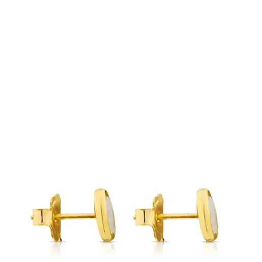 Pendientes de oro con nácar 0,8cm. Camee^TOUS Outlet