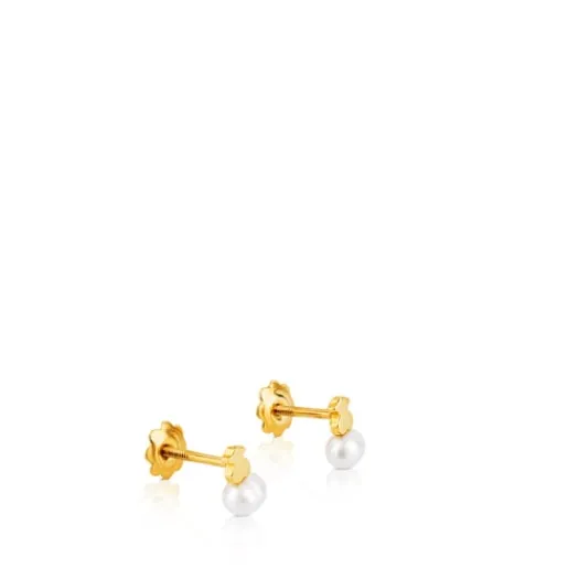 Pendientes de motivo oso con perla cultivada Puppies^TOUS Outlet
