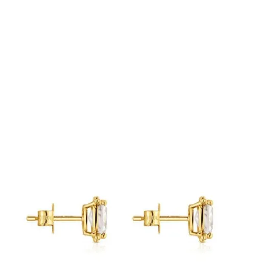 Pendientes de oro y cuarzo cristal de roca Color Pills^TOUS Hot