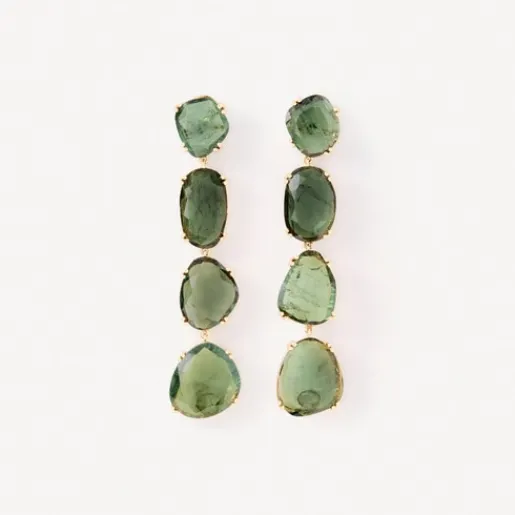 Pendientes de oro y turmalinas verdes ATELIER UNIQUE PIECES^TOUS New