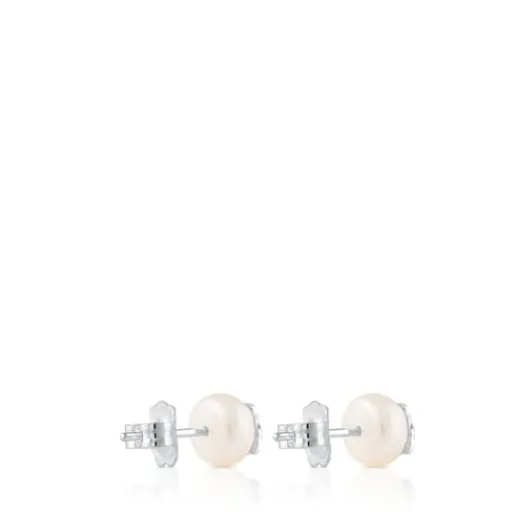 Pendientes de plata y perlas Bear^TOUS Online