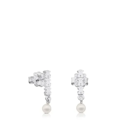 Pendientes de plata y perlas Straight^TOUS Best