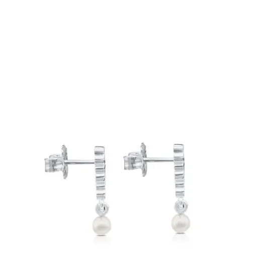 Pendientes de plata y perlas Straight^TOUS Best