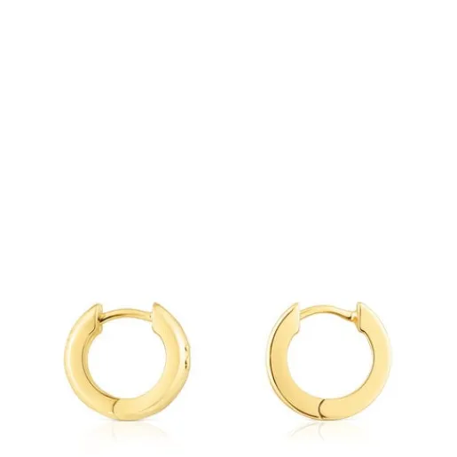 Pendientes doble aro con baño de oro 18 kt sobre plata Fellow^TOUS