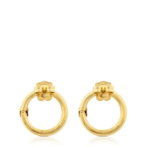 Pendientes medianos con baño de oro 18 kt sobre plata Hold^TOUS Clearance