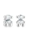 Pendientes motivo oso de plata y cuarzo cristal de roca 23 mm Color Bear^TOUS Clearance
