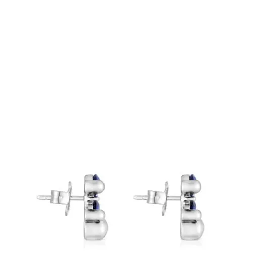 Pendientes motivo oso de y zafiro azul creado en laboratorio 13 mm Color Bear LGG^TOUS Sale