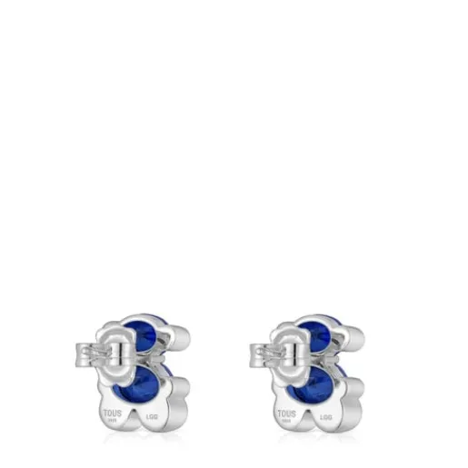 Pendientes motivo oso de y zafiro azul creado en laboratorio 13 mm Color Bear LGG^TOUS Sale