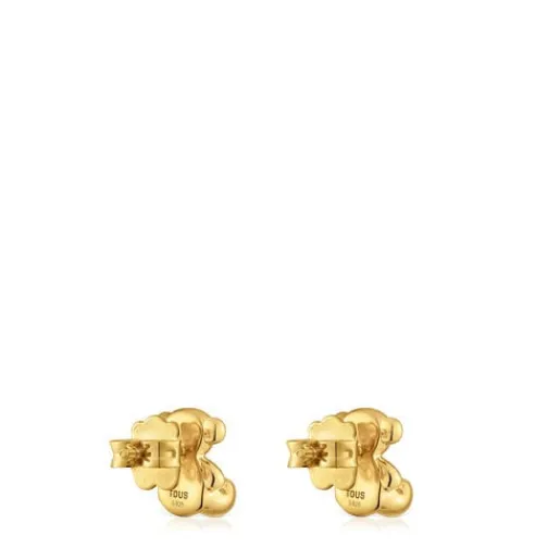 Pendientes oso con baño de oro 18 kt sobre plata 10 mm Bold Bear^TOUS Best