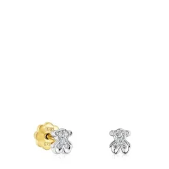 Pendientes oso de oro blanco y diamantes Puppies^TOUS Online