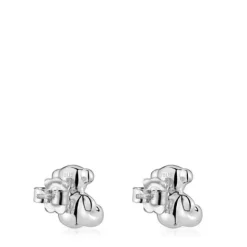 Pendientes oso pequeños de plata y nácar Bold Bear^TOUS Discount