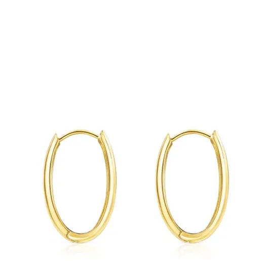 Pendientes oval con baño de oro 18 kt sobre plata Basics^TOUS