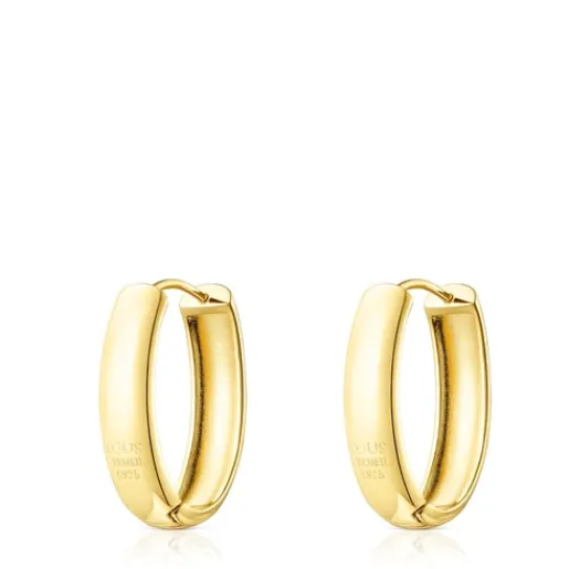 Pendientes oval con baño de oro 18 kt sobre plata Basics^TOUS