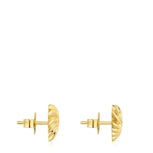 Pendientes pequeños con baño de oro de 18 kt sobre plata Galia^TOUS