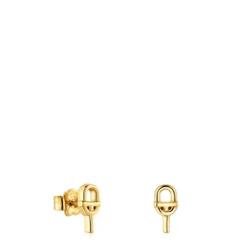 Pendientes pequeños con baño de oro 18 kt sobre plata MANIFESTO^TOUS