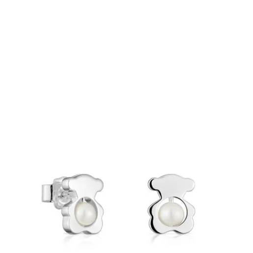 Pendientes pequeños oso de con perlas cultivadas 10 mm I-Bear^TOUS Best