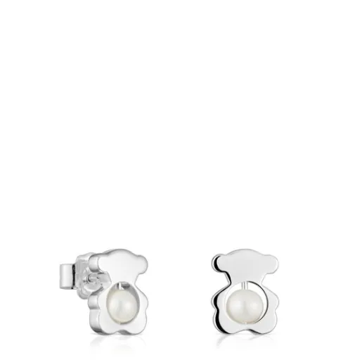 Pendientes pequeños oso de con perlas cultivadas 10 mm I-Bear^TOUS Best