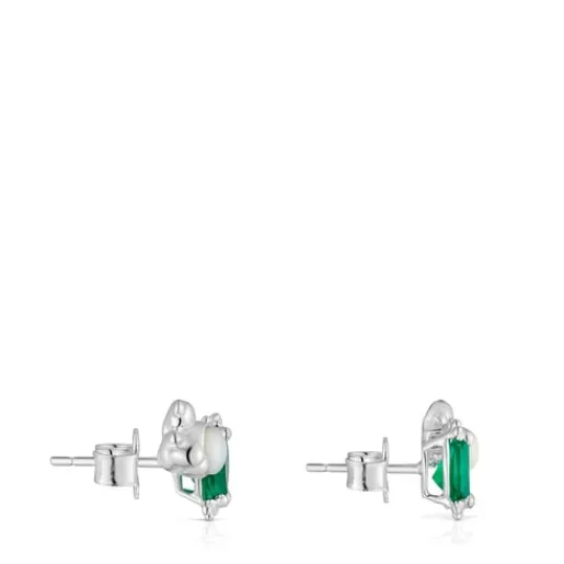 Pendientes trepadores con oso de , nácar y calcedonia Color Pills^TOUS Sale