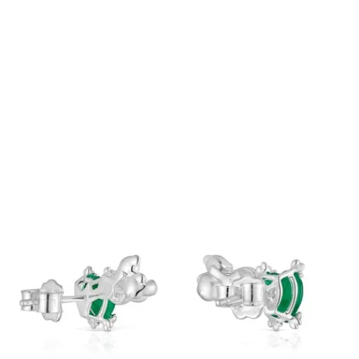 Pendientes trepadores con oso de , nácar y calcedonia Color Pills^TOUS Sale