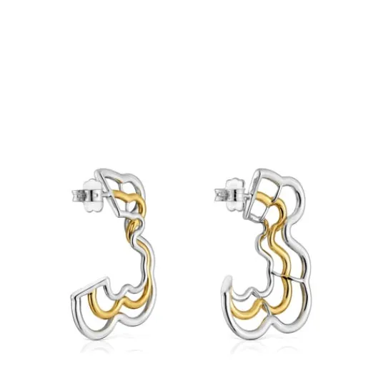 Pendientes triple oso bicolor Bickie^TOUS Outlet