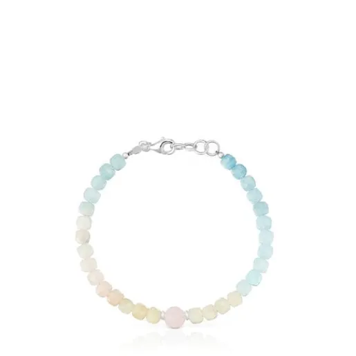 Pulsera bolas cuarzo rosa y berilos multicolor Basic Colors^TOUS Sale