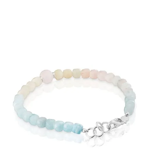 Pulsera bolas cuarzo rosa y berilos multicolor Basic Colors^TOUS Sale