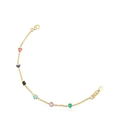 Pulsera con baño de oro 18 kt sobre plata y gemas 0,2-0,5 cm Glory^TOUS Hot