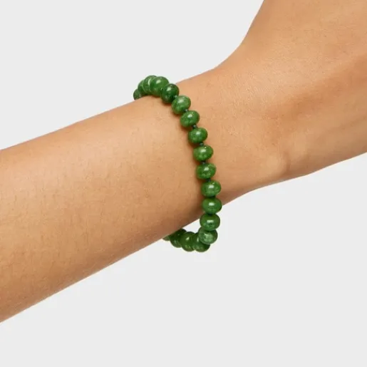 Pulsera con baño de oro 18 kt sobre plata y cuarzita verde Hold Oval^TOUS Online