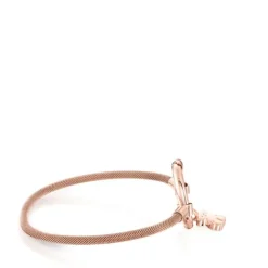 Pulsera con baño de oro rosa 18 kt sobre plata y acero IP rosa Hold^TOUS Discount