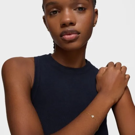 Pulsera corazón de oro y nácar XXS^TOUS New