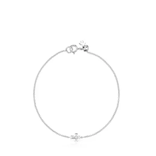 Pulsera cruz de oro blanco y diamantes Les Classiques^TOUS