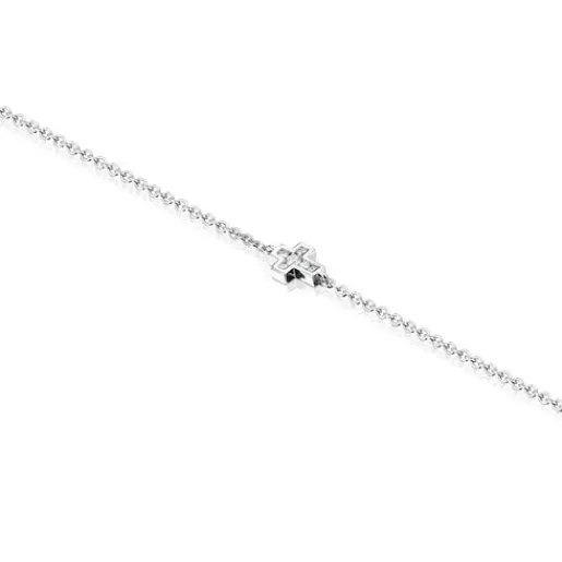 Pulsera cruz de oro blanco y diamantes Les Classiques^TOUS