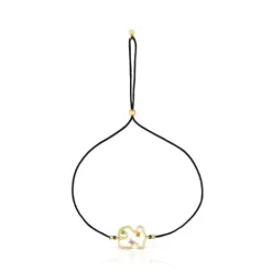 Pulsera de nylon, oso de oro y gemas Tsuri^TOUS Clearance